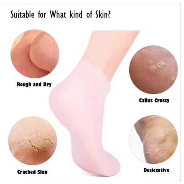  Medical Silicone Foot Care Socks - White 