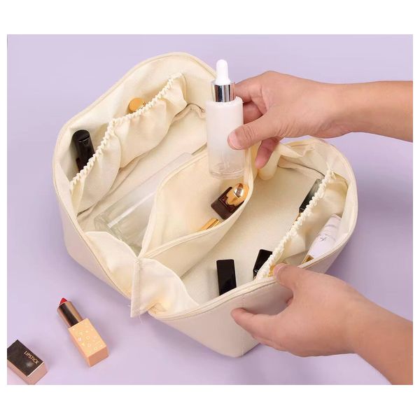 Leather Makeup Bag - Off-White
