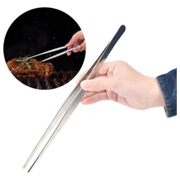  Grilling or cooking tongs made of stainless steel - Silver 