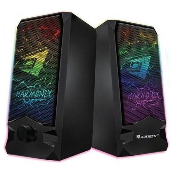  Jertech Harmonix SBT11 - Wired RGB Desktop Speakers - 2.0 Stereo - Black 