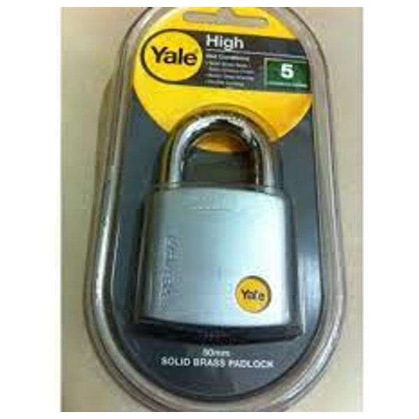  Yale y120/50/127/1 - Hardened Brass Padlock - Silver 