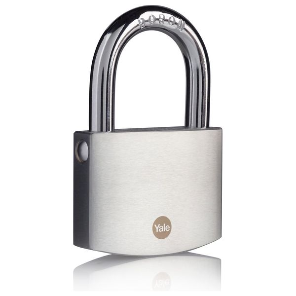  Yale Y120B - Hardened Brass Chrome Finish Padlock - Silver 