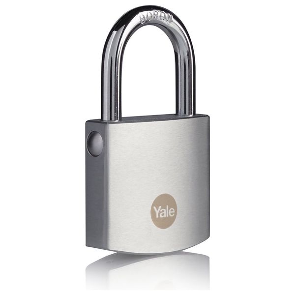  Yale Y120B - Hardened Brass Chrome Finish Padlock - Silver 