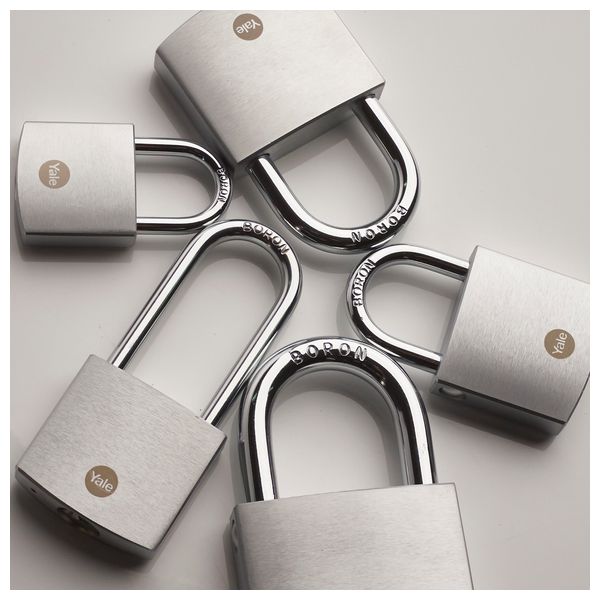  Yale Y120B - Hardened Brass Chrome Finish Padlock - Silver 