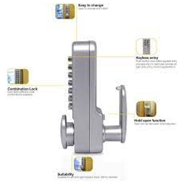  قفل باب ميكانيكي ييل - P-DL02-SC - سلفر 