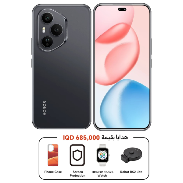 Honor 400 Pro 5G - Dual SIM - 512/12GB - 6.7 Inch - AMOLED 120Hz - Snapdragon 8 Gen 3 (4 nm) - 6000 mAh + Robot RS2 Lite + Cover + HONOR Choice Watch + Screen Protection - Pre-Order 