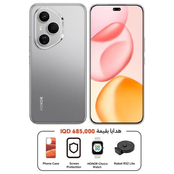  Honor 400 Pro 5G - Dual SIM - 512/12GB - 6.7 Inch - AMOLED 120Hz - Snapdragon 8 Gen 3 (4 nm) - 6000 mAh + Robot RS2 Lite + Cover + HONOR Choice Watch + Screen Protection - Pre-Order 