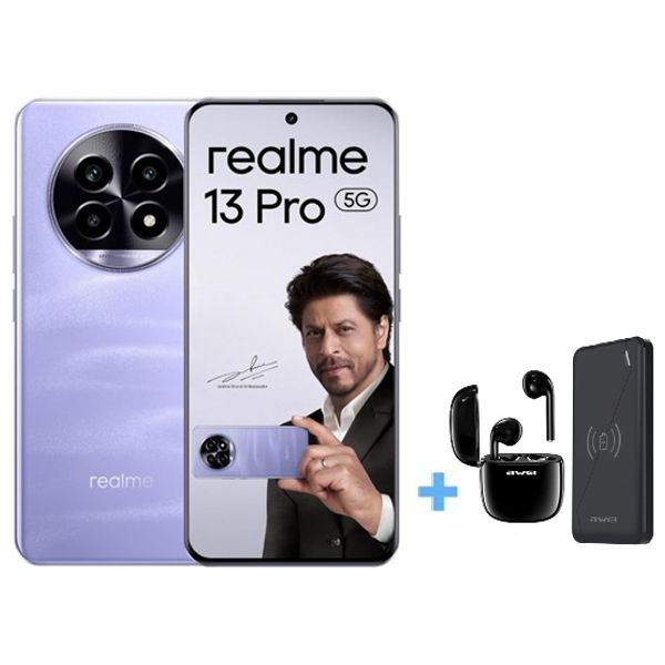 ريلمي 13 برو 5G - دبل سيم - 256/8 كيكابايت + سماعة بلوتوث داخل الاذن + شاحن وايرليس