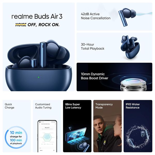  Realme Buds Air 5 - Bluetooth Headphone In Ear - Blue 