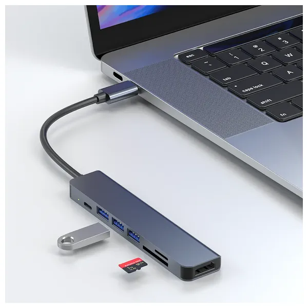  Green Lion 7-in-1 USB-C Hub Gray 
