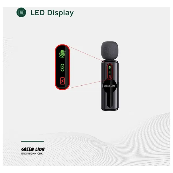  Green Lion GM-80X 3 in 1 Wireless Microphone - Up to 5 Hours - Black 