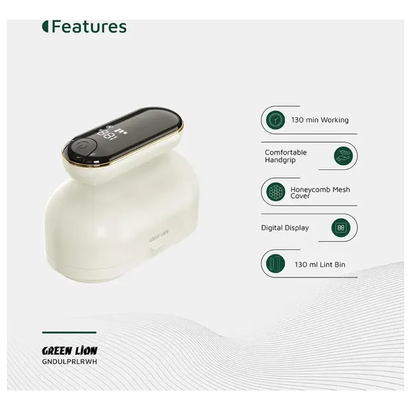  Green Lion DualPro Digital Fabric Remover - 1800mAh - White 