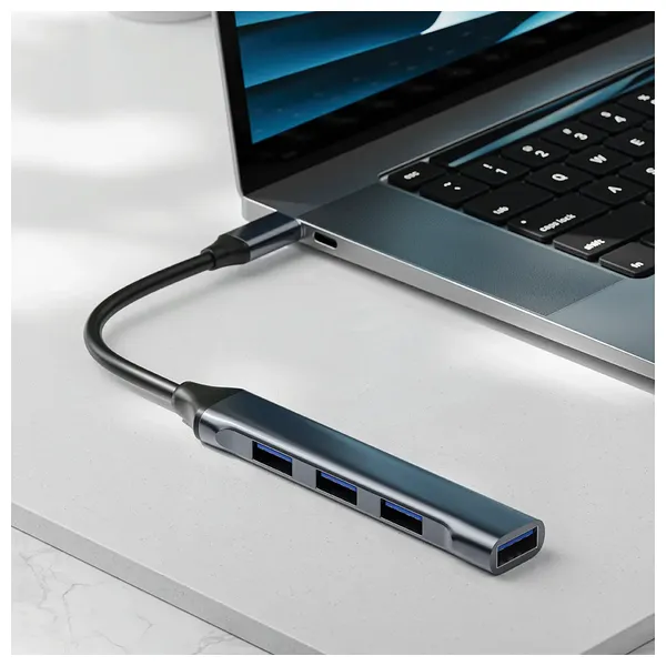  Green Lion 4-in-1 USB-C Hub - Black 