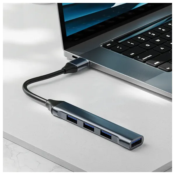  Green Lion 4-in-1 USB-C Hub - Black 