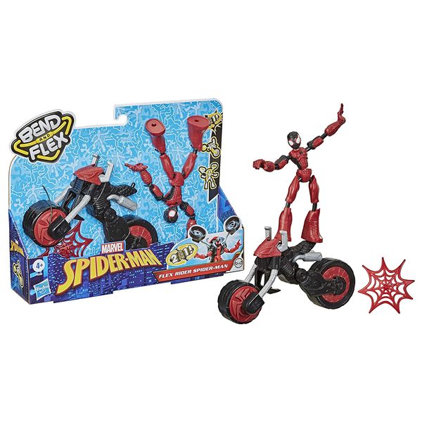  Hasbro Flex Rider Spider-Man and 2-In-1 Motorcycle 