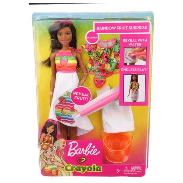  Barbie Crayola Rainbow Fruit Surprise Doll & Fashions 