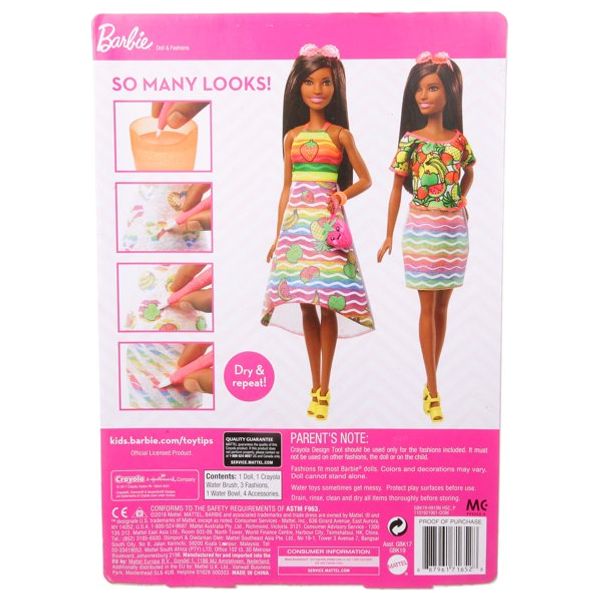  Barbie Crayola Rainbow Fruit Surprise Doll & Fashions 