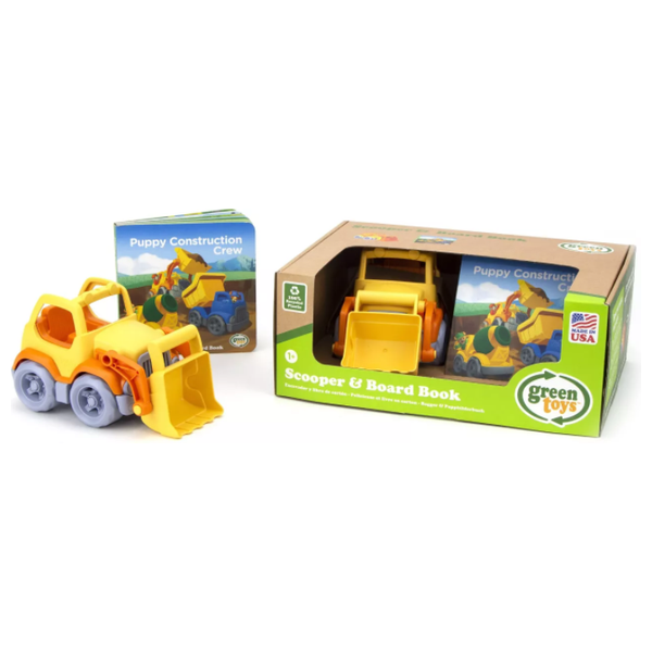 Green toys top scooper construction truck