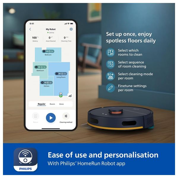 Philips XU2000/15 - Robot Vacuum Cleaner - 380 ml - 6000 Pa - Blue