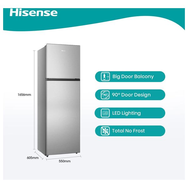  Hisense RT328N4DGN - Top Mount Refrigerator - 328L - Silver 