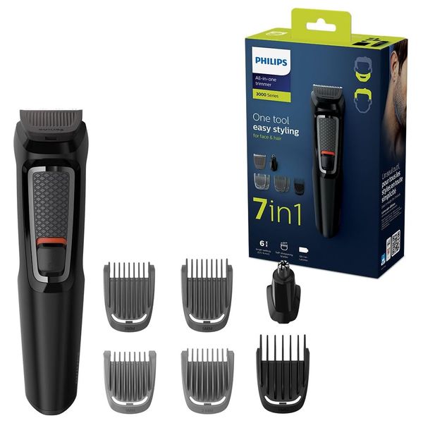 Philips MG3720/33 - Series 3000 - Grooming Kit for Beard & Hair with 7 Attachments - Black