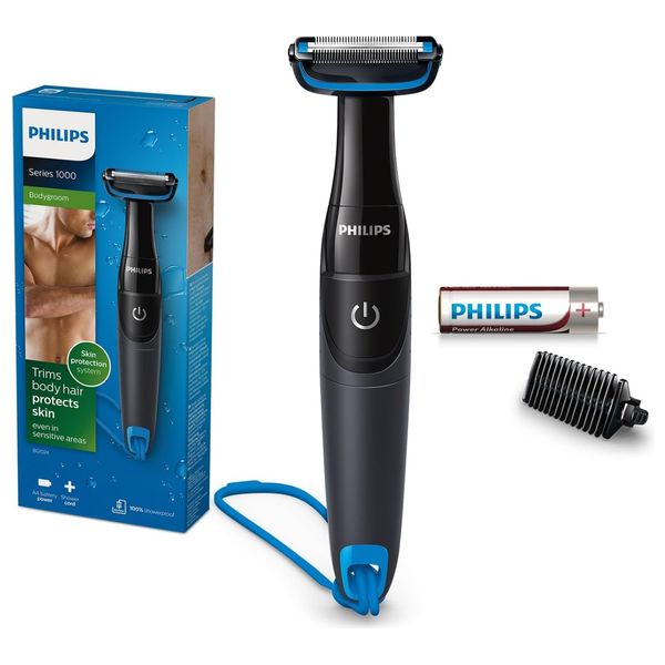 Philips BG1024/16 - Series 1000 - Showerproof Groin & Body Trimmer - Bidirectional Trimmer - Black