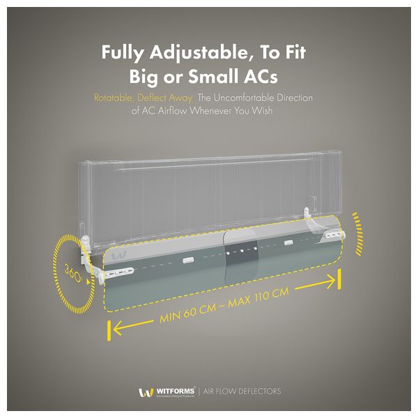  Witforms - 4943 - Plastic Classic Air Conditioner Deflector - Transparent 