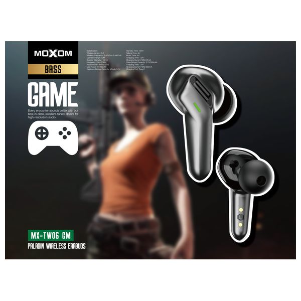 Moxom MX-TW06GM - Bluetooth Headphone In Ear - Black 