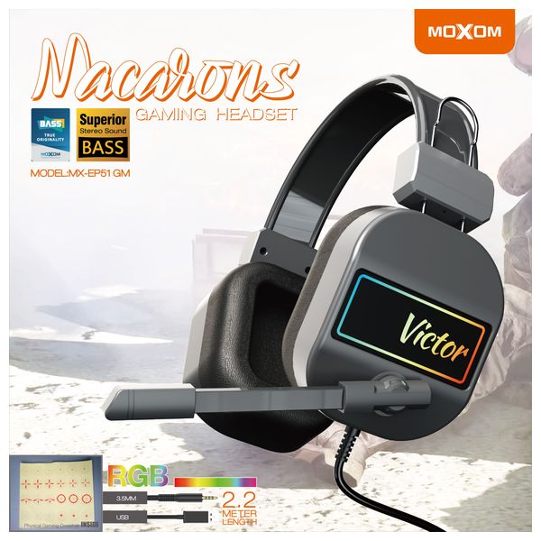  Moxom MX-EP51GM - Headphone Over Ear - Black 