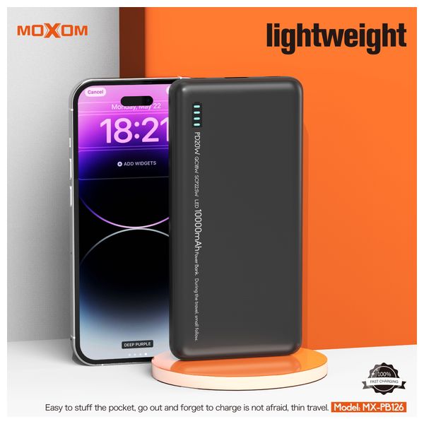  Moxom MX-PB126 - 10000mah - Power Bank - Black 