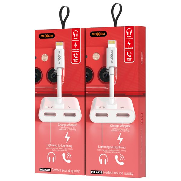  محول موكسوم ايفون الى ايفون - MX-AX18 - ابيض 