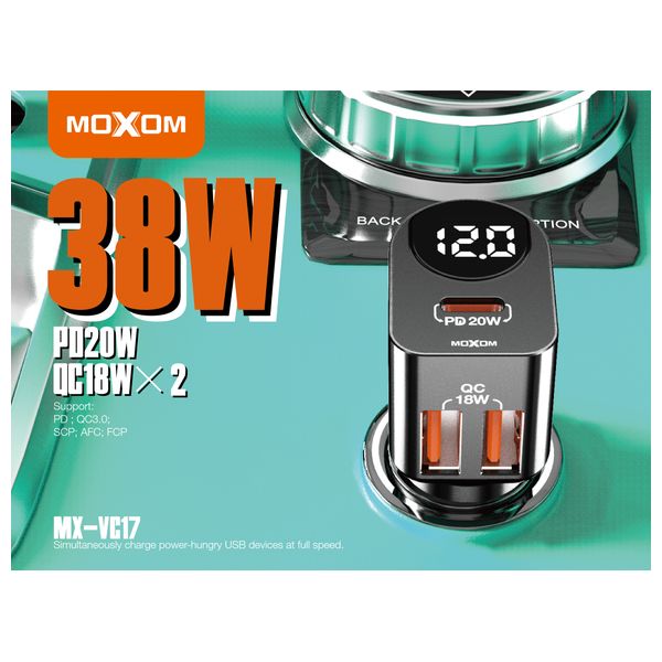  Moxom MX-VC17 - Car Charger - Black 