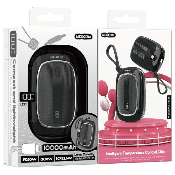  Moxom MX-PB125 - 10000mah - Power Bank - Black 