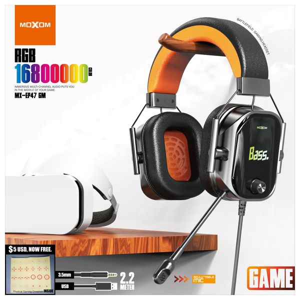  سماعة العاب حول الاذن موكسوم - MX-EP47GM - اسود 