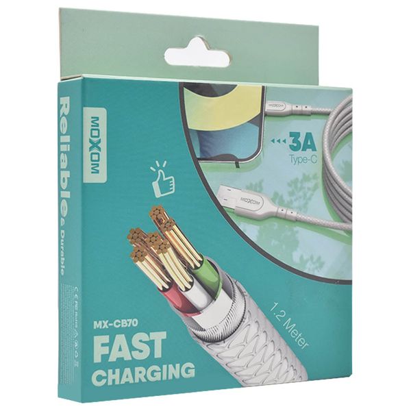  كيبل موكسوم يو اس بي-سي - MX-CB70 - 1.2 متر - ابيض 