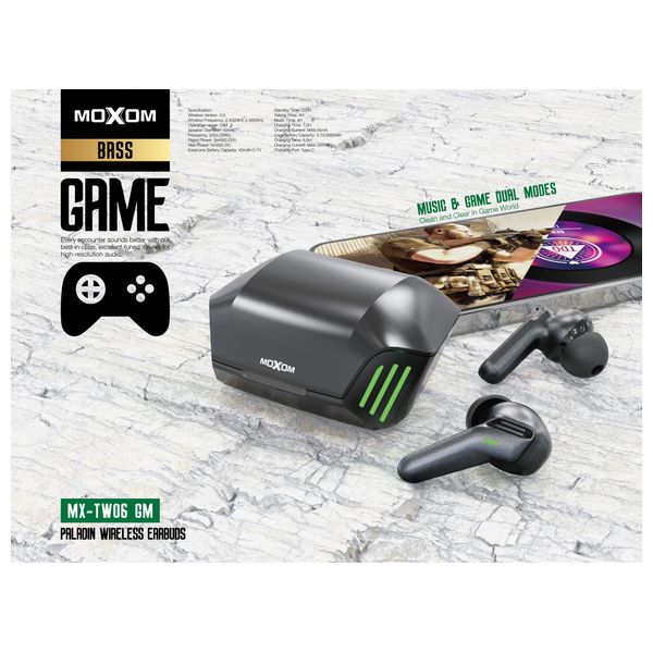  Moxom MX-TW06GM - Bluetooth Headphone In Ear - Black 