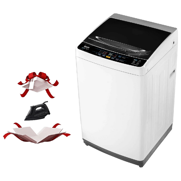 Denka CWM-1200TLWH - 10Kg - Top Loading Washing Machine - White + Denka  IST-2400PB - Steam Iron - Black