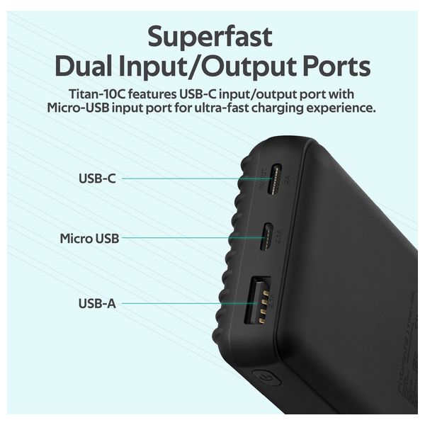  Promate Titan-10C - Power Bank - 10000mAh - Black 