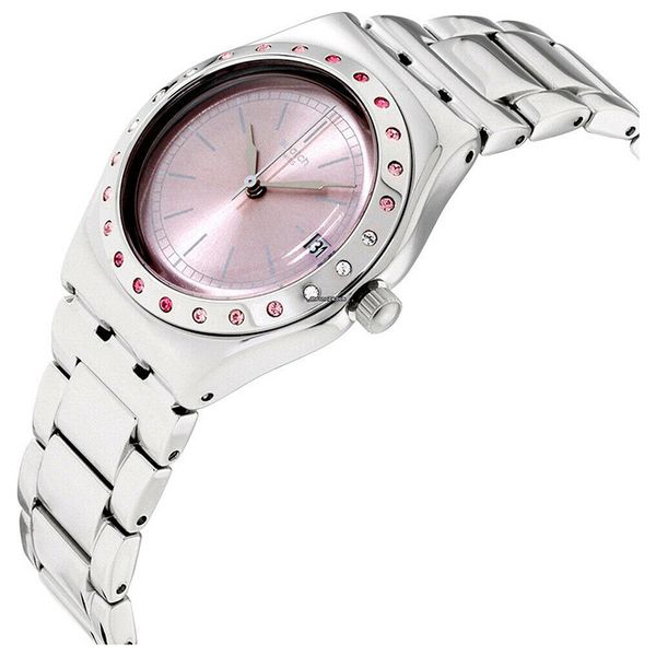  ساعة سواتج للنساء YLS455G - عرض بعقارب, سوار من ستانلس ستيل - سلفر 