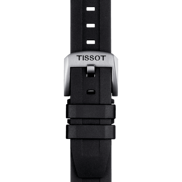  Tissot Watch T1144171705700 For Men - Analog Display, Rubber Band - Black 