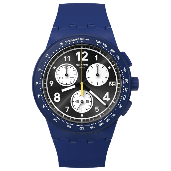  Swatch SUSN418 For Men - Analog Display, Silicone Band - Blue 
