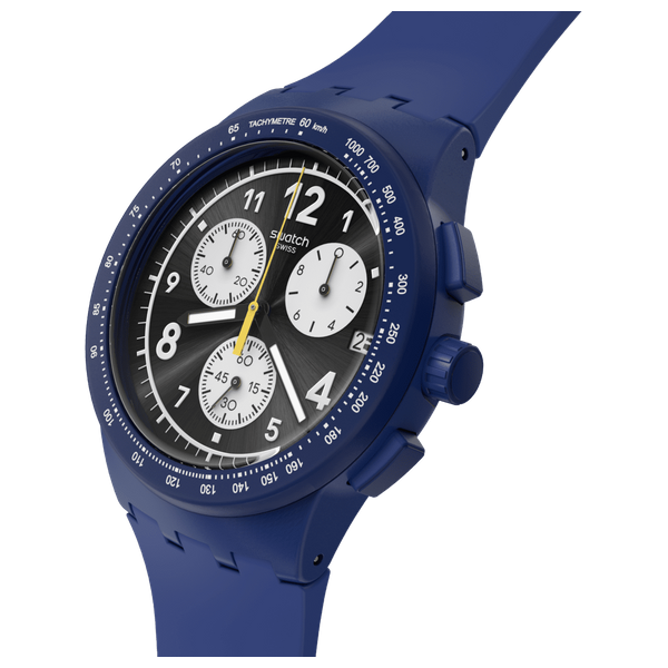  Swatch SUSN418 For Men - Analog Display, Silicone Band - Blue 