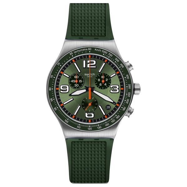  Swatch Watch YVS462 For Men - Analog Display, Rubber Band - Green 