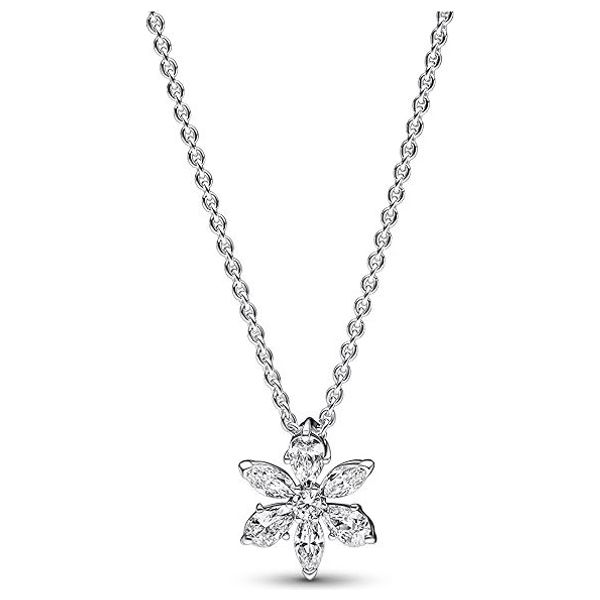  Pandora Flower Shape Necklace - Silver 