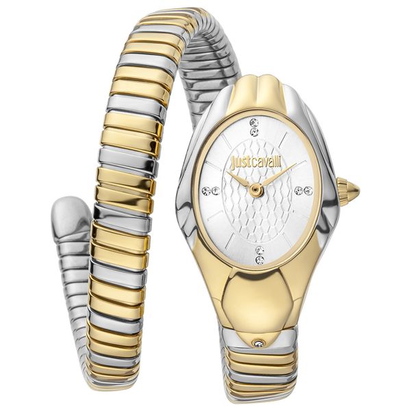  ساعة جست كافالي للنساء 1Jc1l182m0025 - عرض بعقارب, سوار من ستانلس ستيل - سلفر 