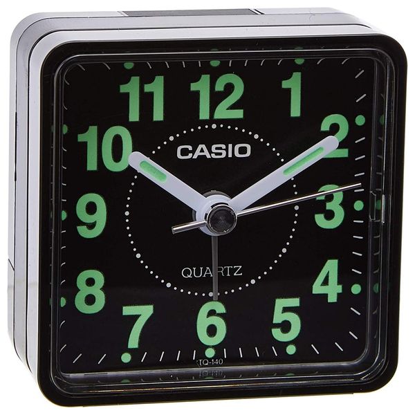  Casio TQ-140-1DF – analog desk clock with alarm – black 