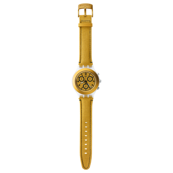  Swatch Watch SVCK4069 For Unisex - Analog Display, Textile Band - Mustard 