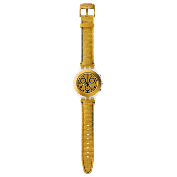  Swatch Watch SVCK4069 For Unisex - Analog Display, Textile Band - Mustard 