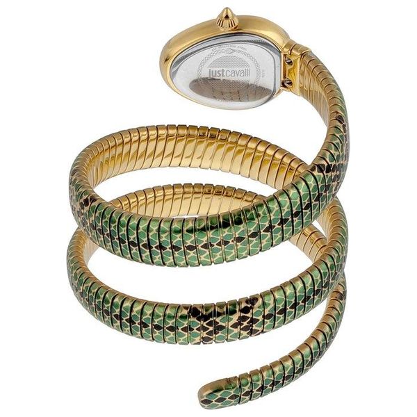  ساعة جست كافالي للنساء 1Jc1L163M0055 - عرض بعقارب, سوار من ستانلس ستيل - اخضر 