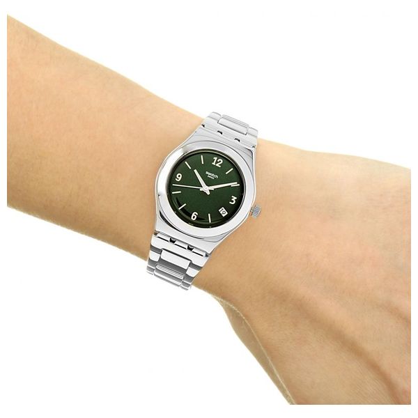  Swatch Watch YLS468G For Unisex - Analog Display, Stainless Steel Band - Silver 